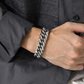 Gold Plated Chunky Chain Bracelet for Men, Stainless Steel