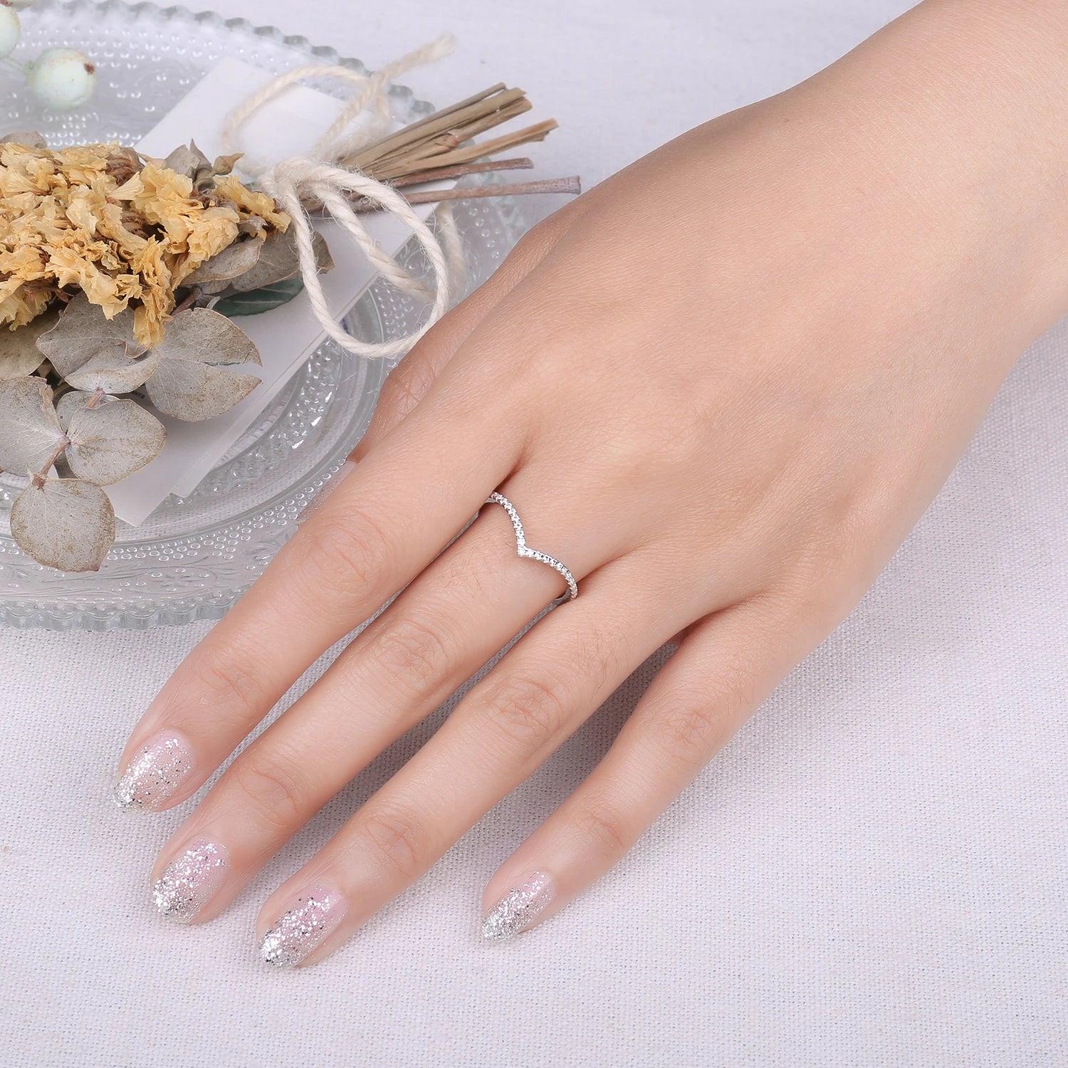 Moissanite D Color Round Cut Wedding Ring 925 Sterling Silver