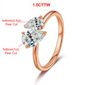 Double Pear Cut Moissanite Ring for Women 925 Silver