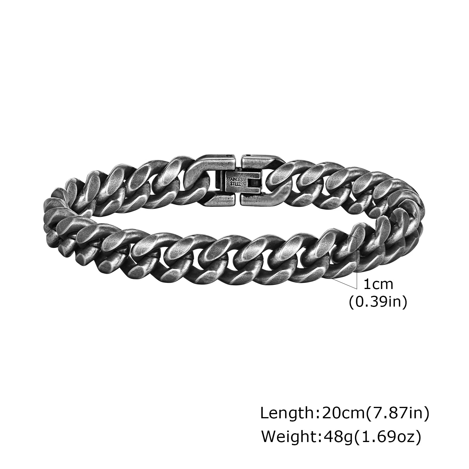 Byzantine Stainless Steel Grey Chain Bracelet for Men