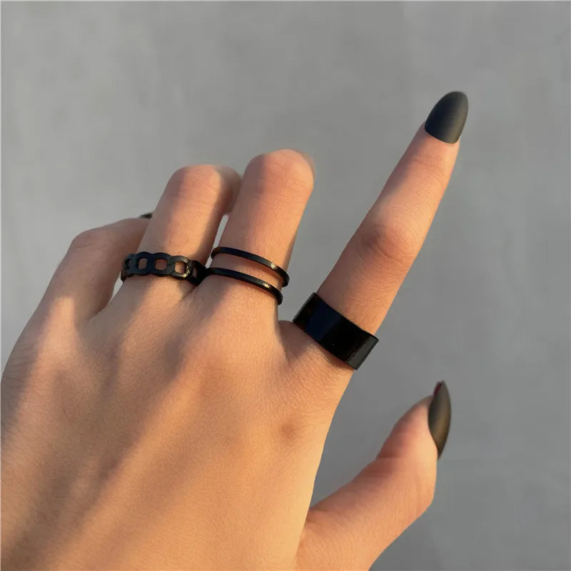 Cubic Zirconia Silver Crystal Rings Set for Women
