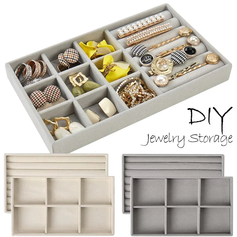 Velvet Jewelry Display Tray Case