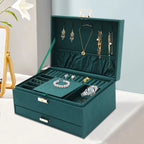 3-Tier Dark Green Jewelry Box