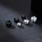 Punk Round Magnetic Zircon Stainless Steel Clip Earrings