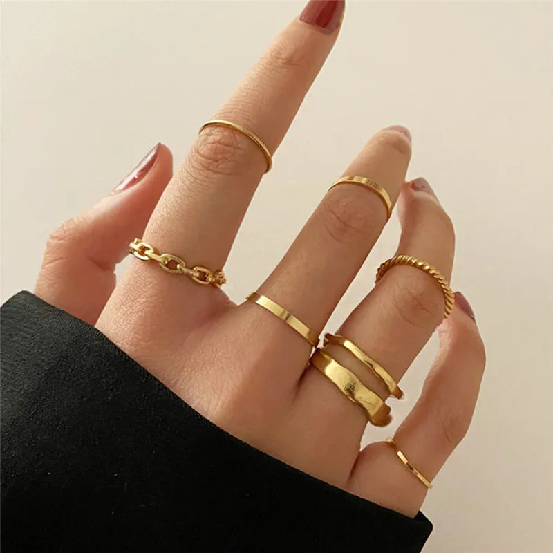 Cubic Zirconia Silver Crystal Rings Set for Women