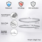 Men's Stainless Steel Chain Bracelets 2pcs Set in Silver Gold Black