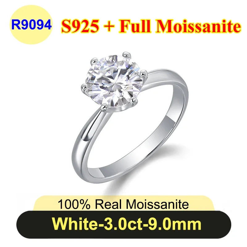 Moissanite Diamond Ring for Women in 925 Silver - PureNew