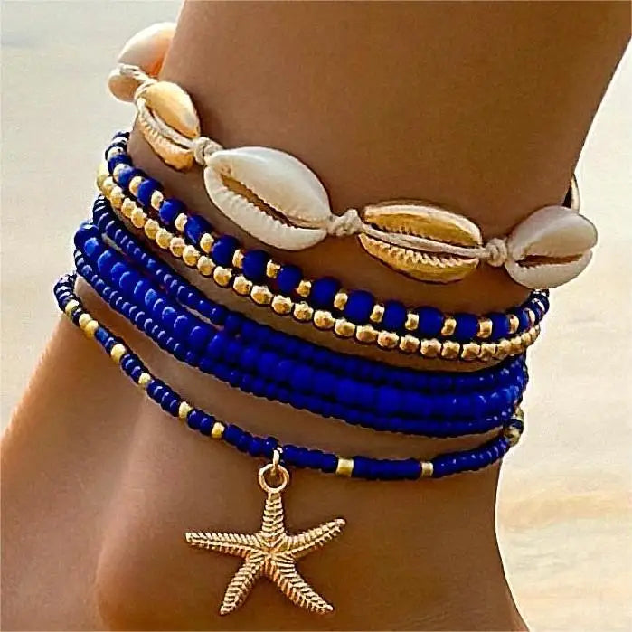 Turquoise Bohemian Choker Necklace with Shells for Women