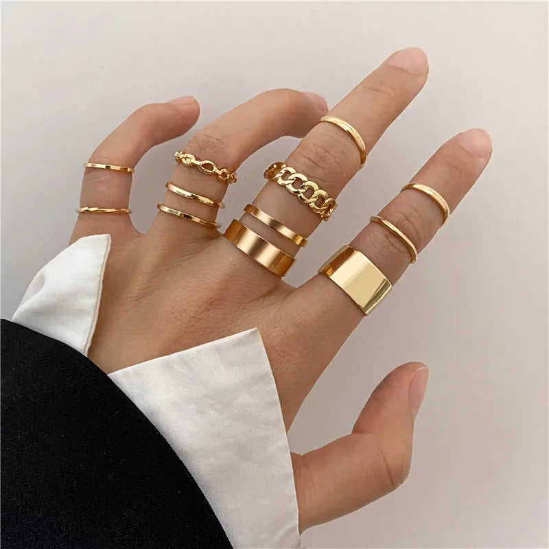 Cubic Zirconia Silver Crystal Rings Set for Women