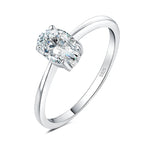 JewelryPalace 925 Sterling Silver Oval Solitaire Engagement Ring