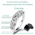 3.6CT Moissanite Wedding Band Ring for Women in Sterling Silver