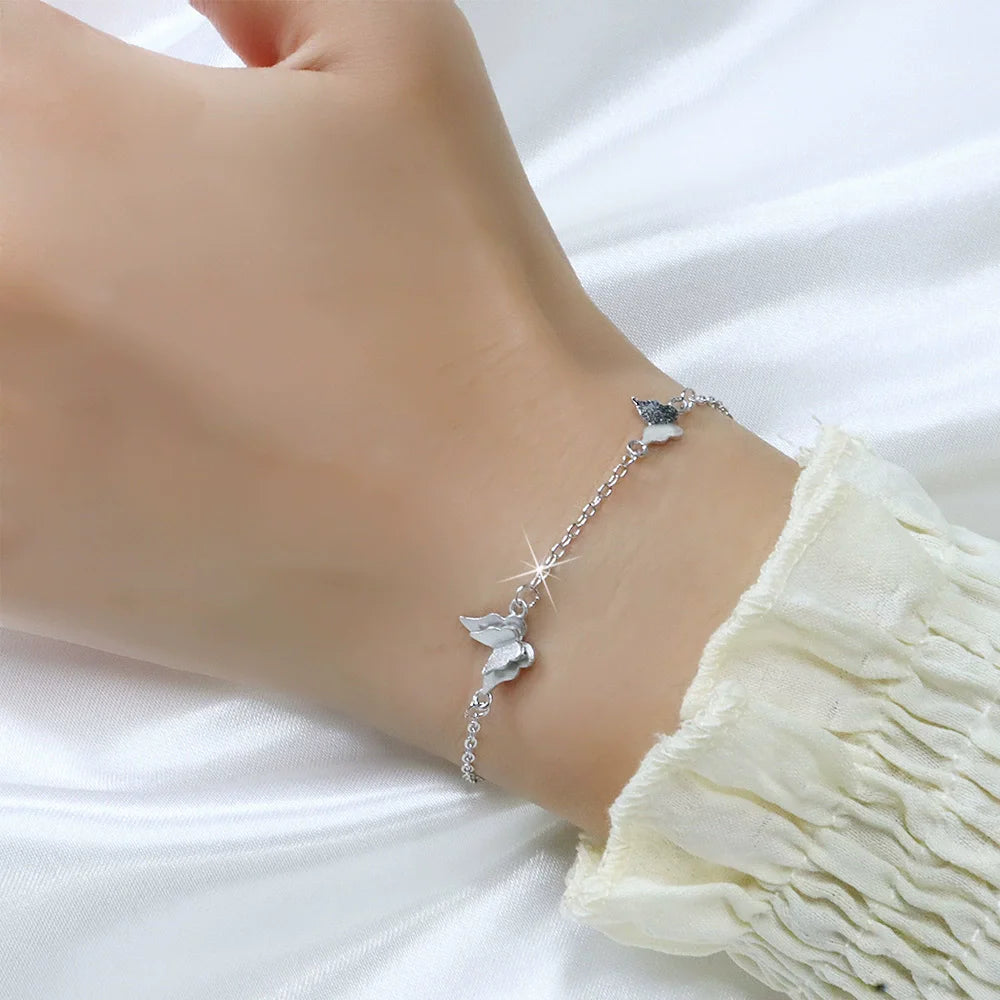 Sterling Silver Butterfly Bracelet by Ventfille for Girls