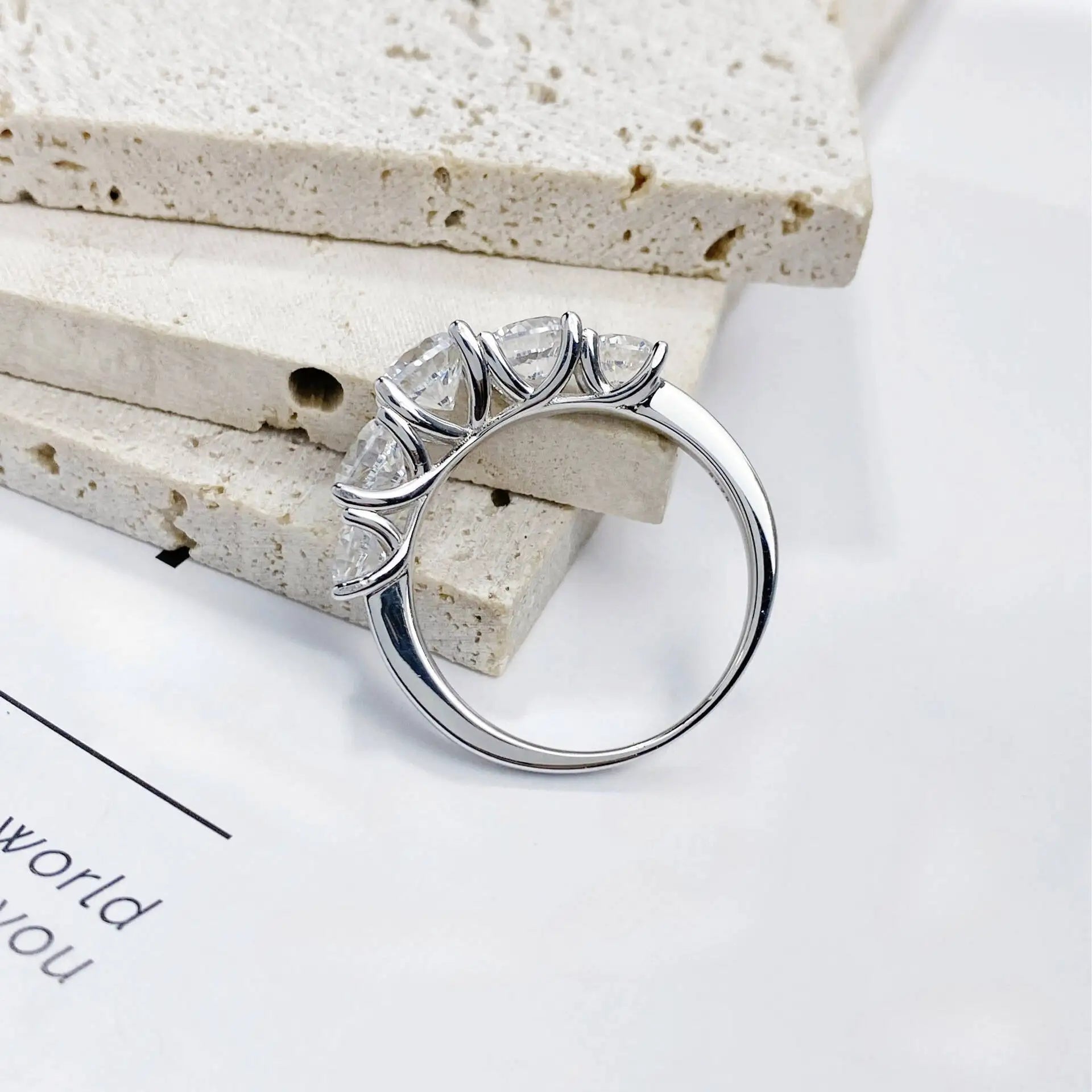 3.6CT Moissanite Wedding Band Ring for Women in Sterling Silver