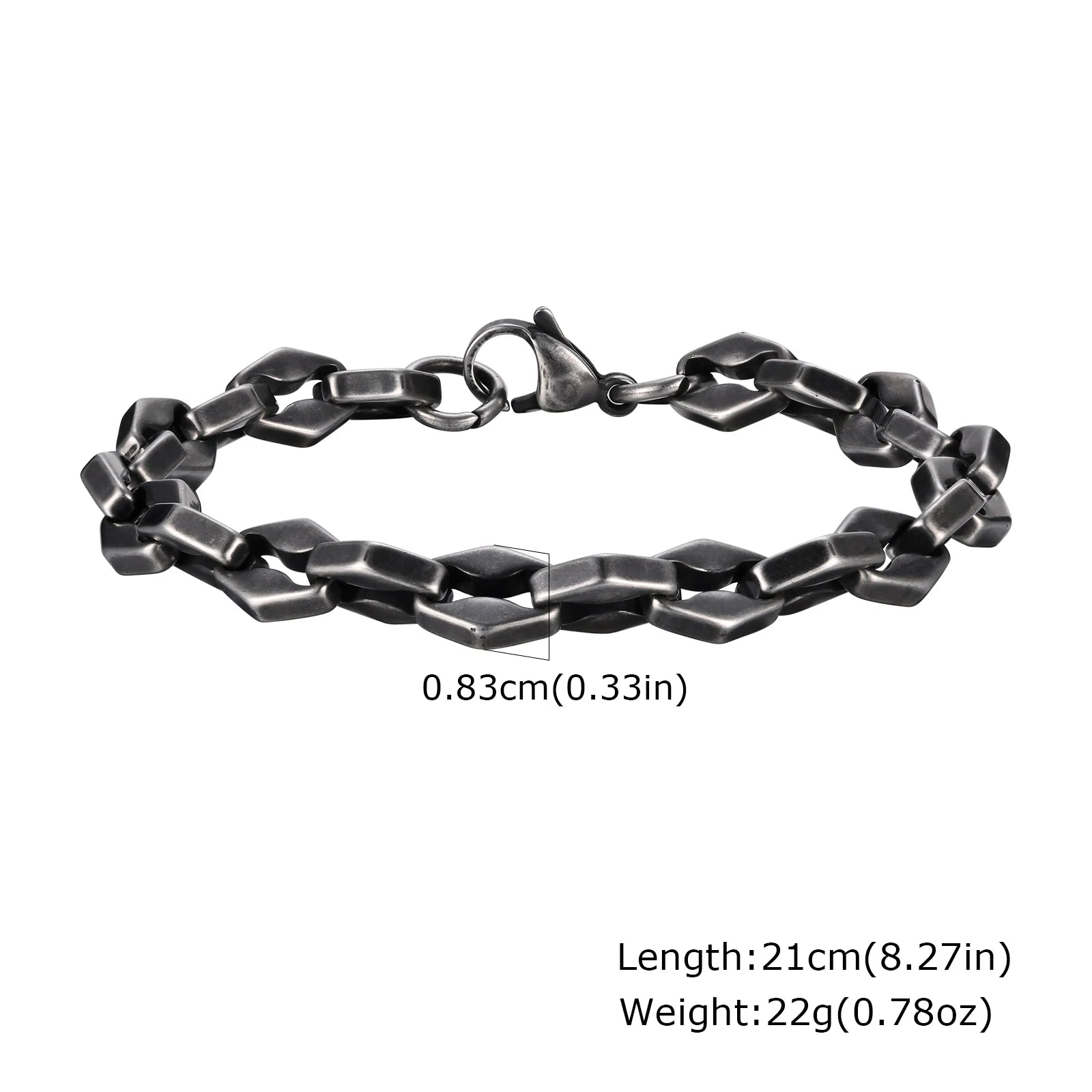 Byzantine Stainless Steel Grey Chain Bracelet for Men