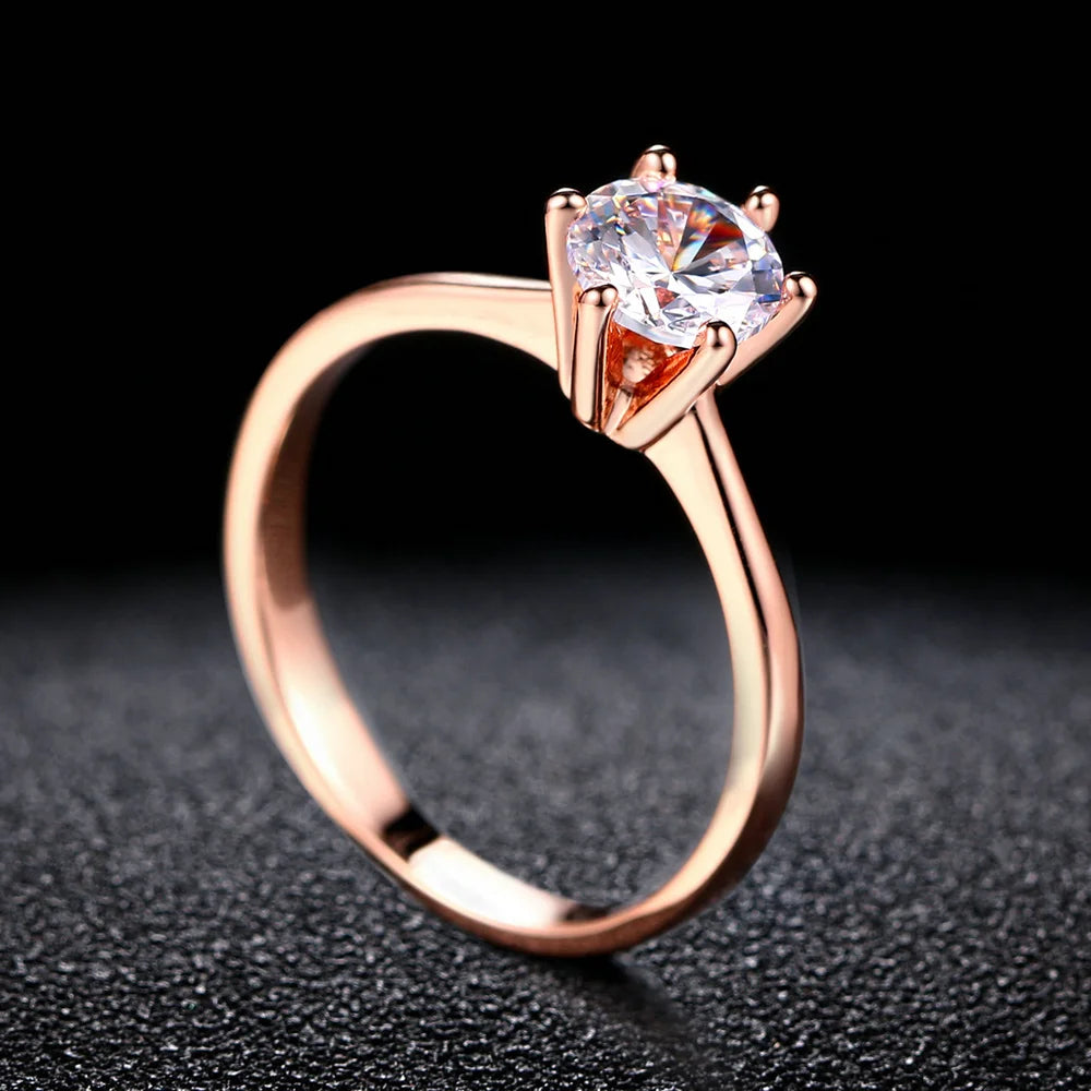 Classic Gold Color Zirconia Wedding Ring for Women R174