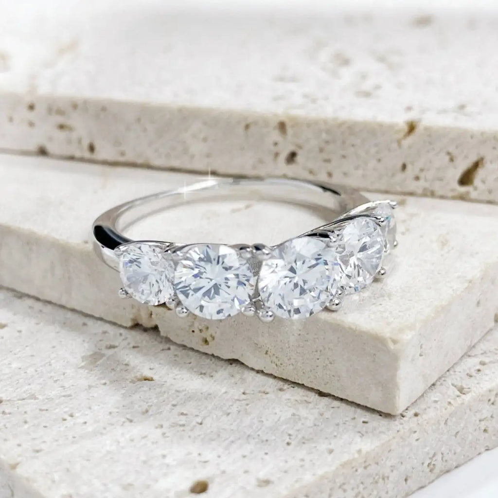 3.6CT Moissanite Wedding Band Ring for Women in Sterling Silver