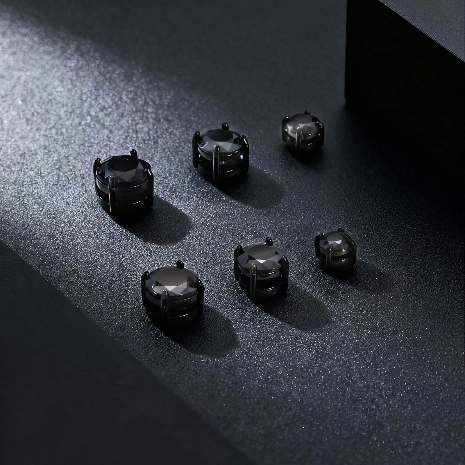 Punk Round Magnetic Zircon Stainless Steel Clip Earrings