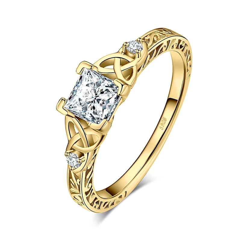 Celtic 925 Sterling Silver Engagement Ring by JewelryPalace