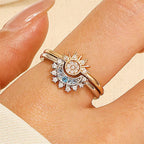 Sun and Moon Adjustable Ring Fashion Jewelry Gift