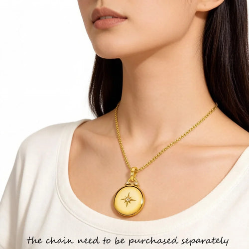 925 Sterling Silver Star Locket Pendant for Men and Women