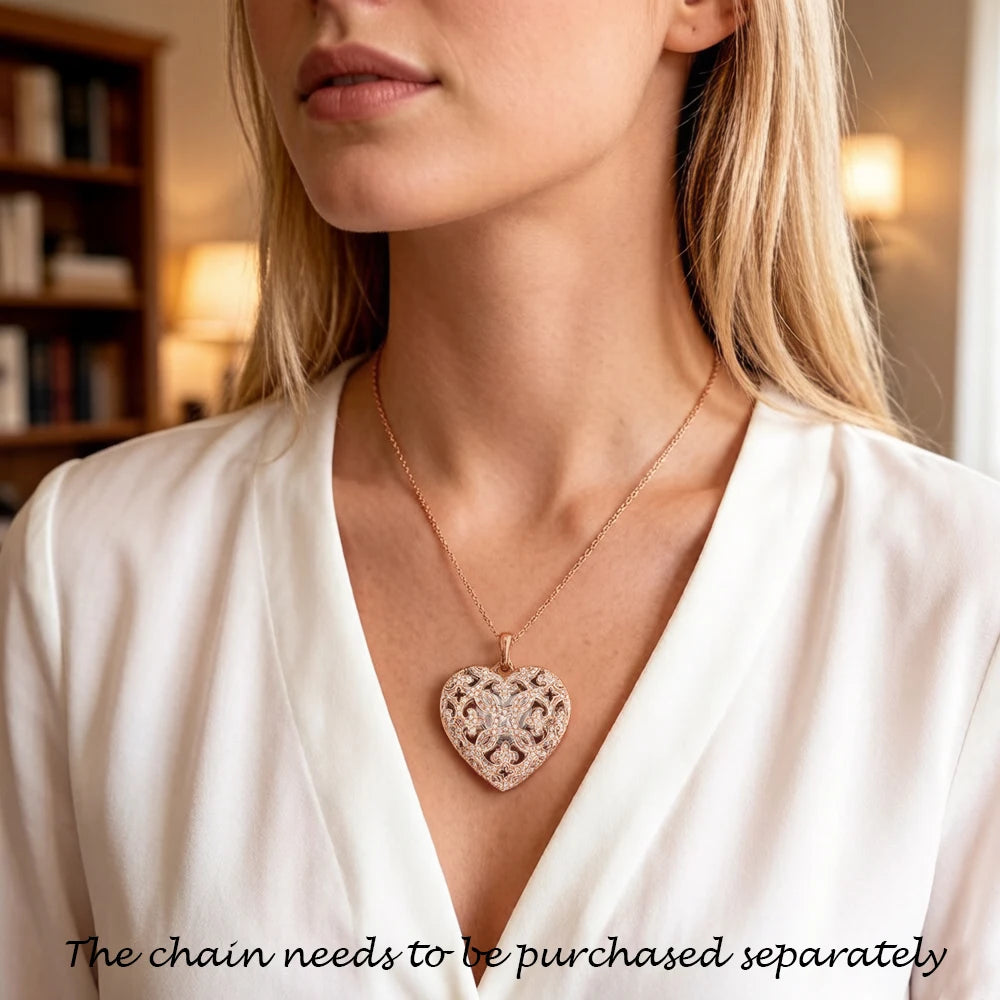 925 Sterling Silver Heart Locket Pendant for Women