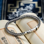 S925 Sterling Silver Woven Charm Bracelet for Unisex