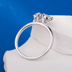 Double Pear Cut Moissanite Ring for Women 925 Silver