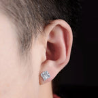 Stainless Steel Stud Earrings Set with Gemstone Buds Unisex