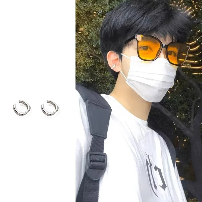 Stainless Steel Clip Earrings for Men and Women Trendy Jewelry