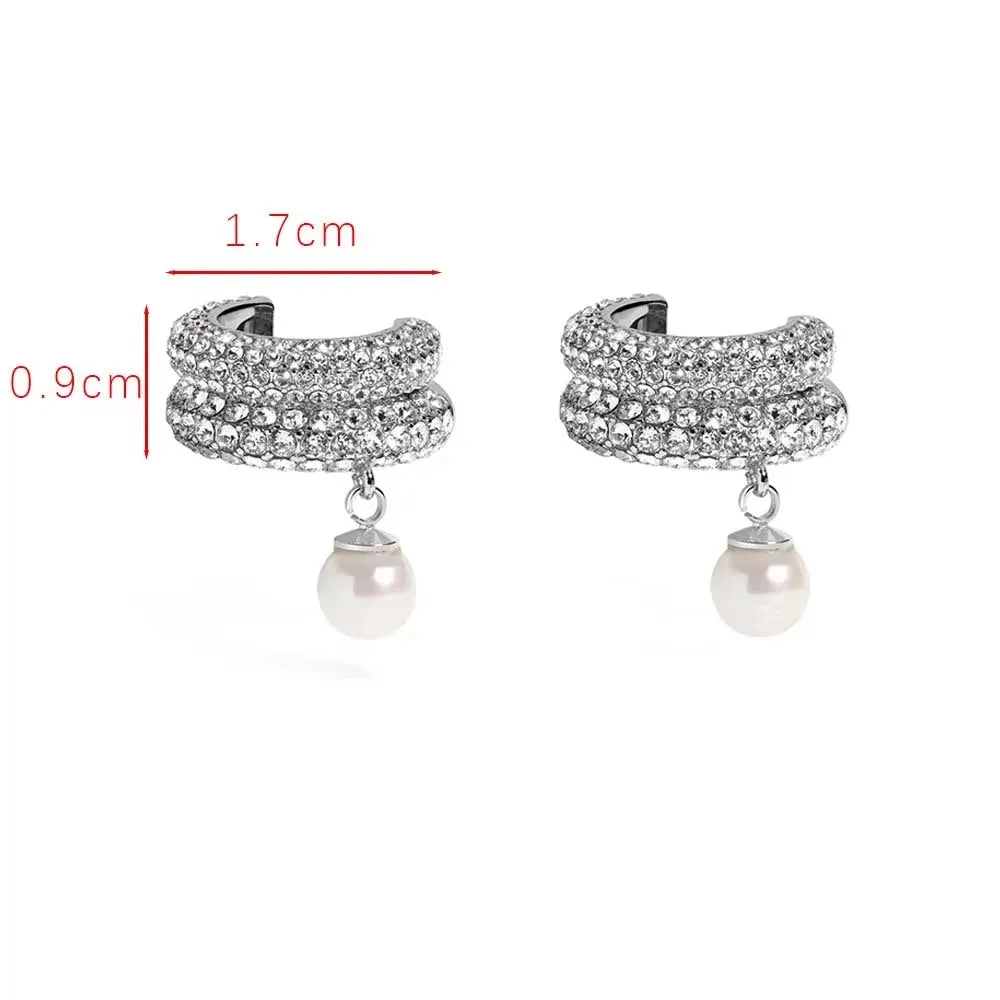 CZ Zircon Gold Plated Huggie Hoop Earrings for Women