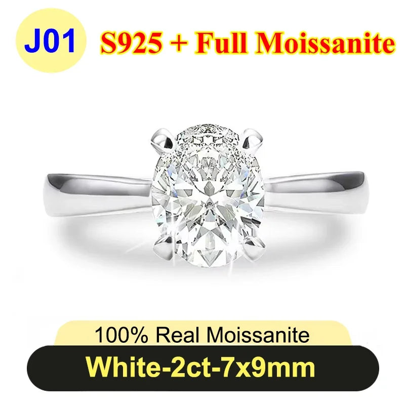 Moissanite Diamond Ring for Women in 925 Silver - PureNew