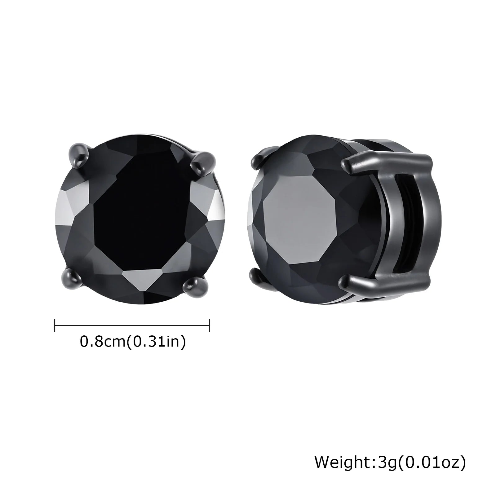 Punk Round Magnetic Zircon Stainless Steel Clip Earrings
