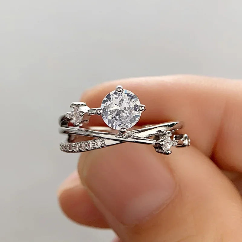 Eternity Wedding Band Ring for Women by Huitan