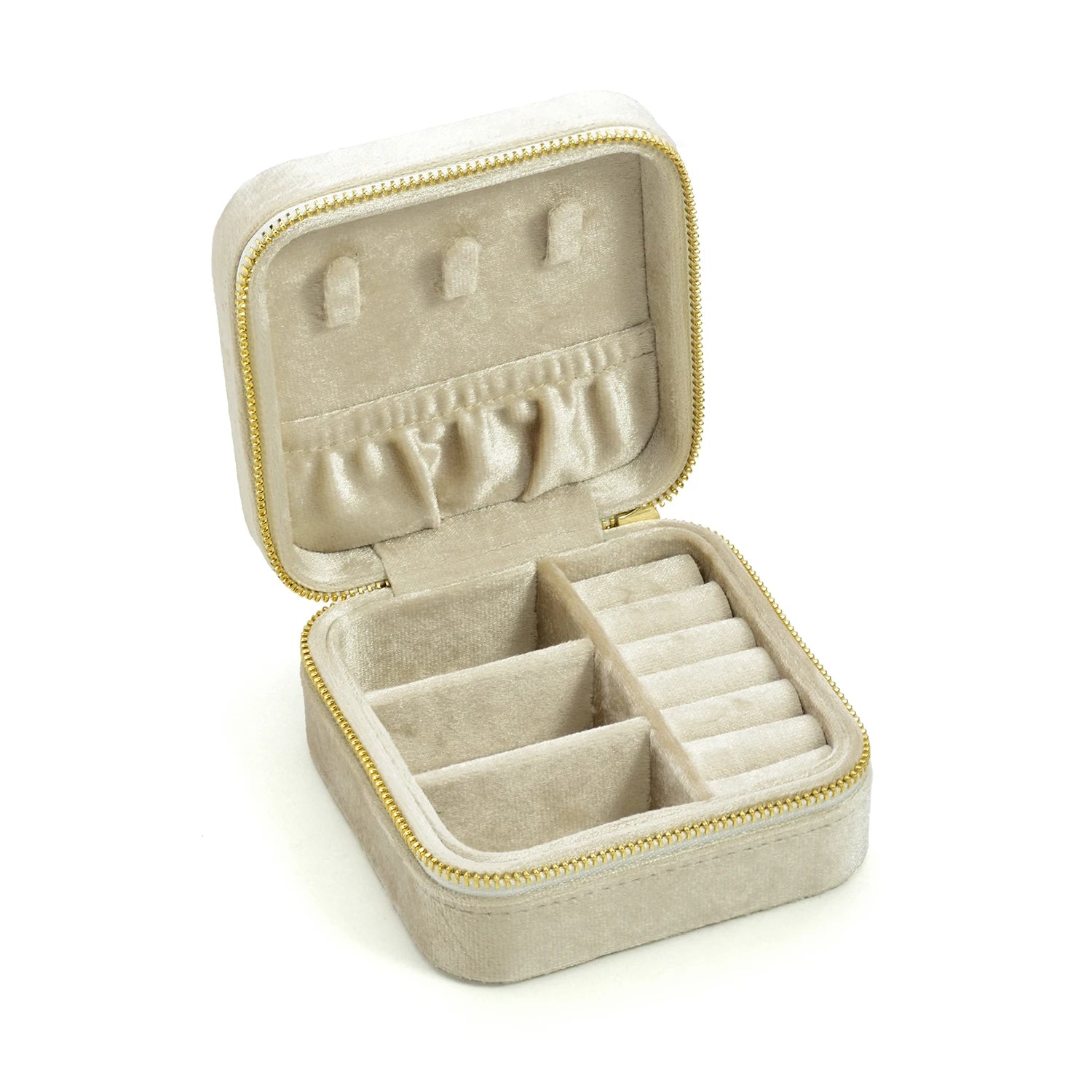 Vintage Velvet Travel Jewelry Storage Ring Box
