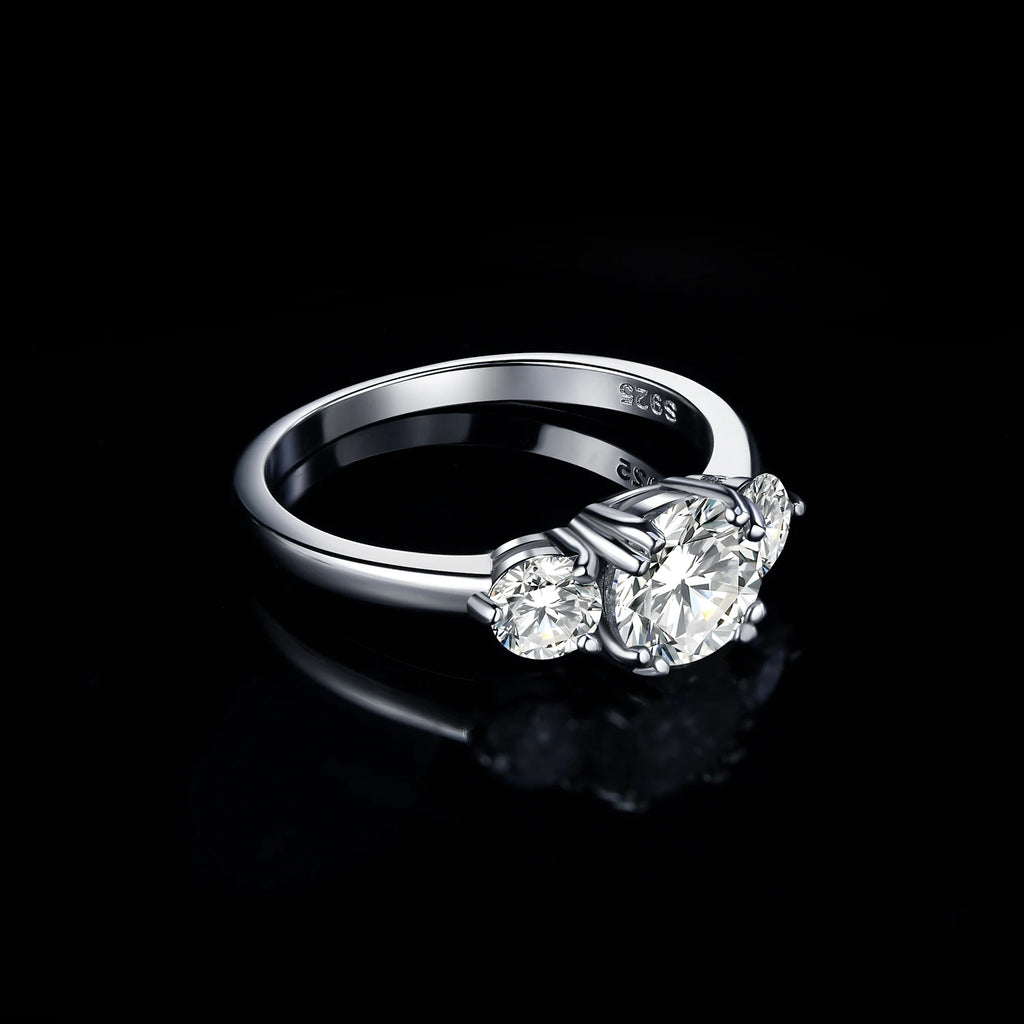 Moissanite D Color 1.4ct JewelryPalace 3 Stone Engagement Ring