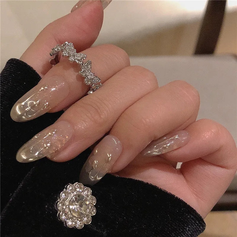 Kpop Gothic Heart Metal Ring for Women in Silver Color