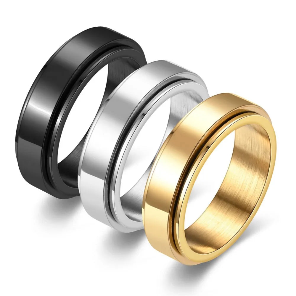Anxiety Fidget Spinner Stainless Steel Ring for Stress Relief