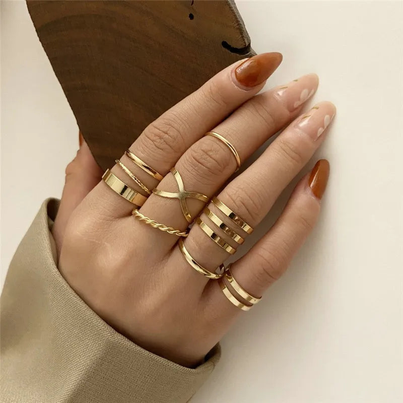 Cubic Zirconia Silver Crystal Rings Set for Women