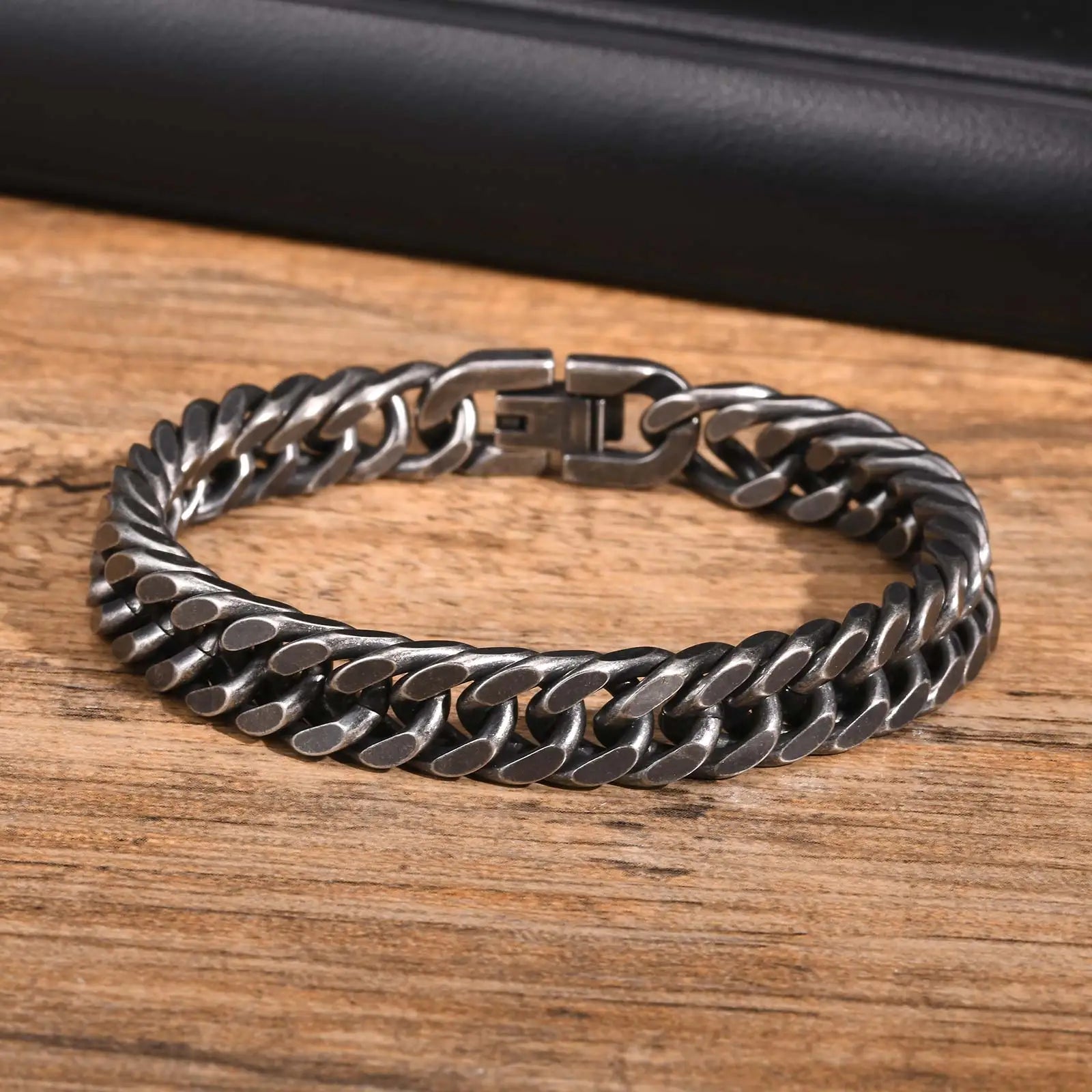 Byzantine Stainless Steel Grey Chain Bracelet for Men