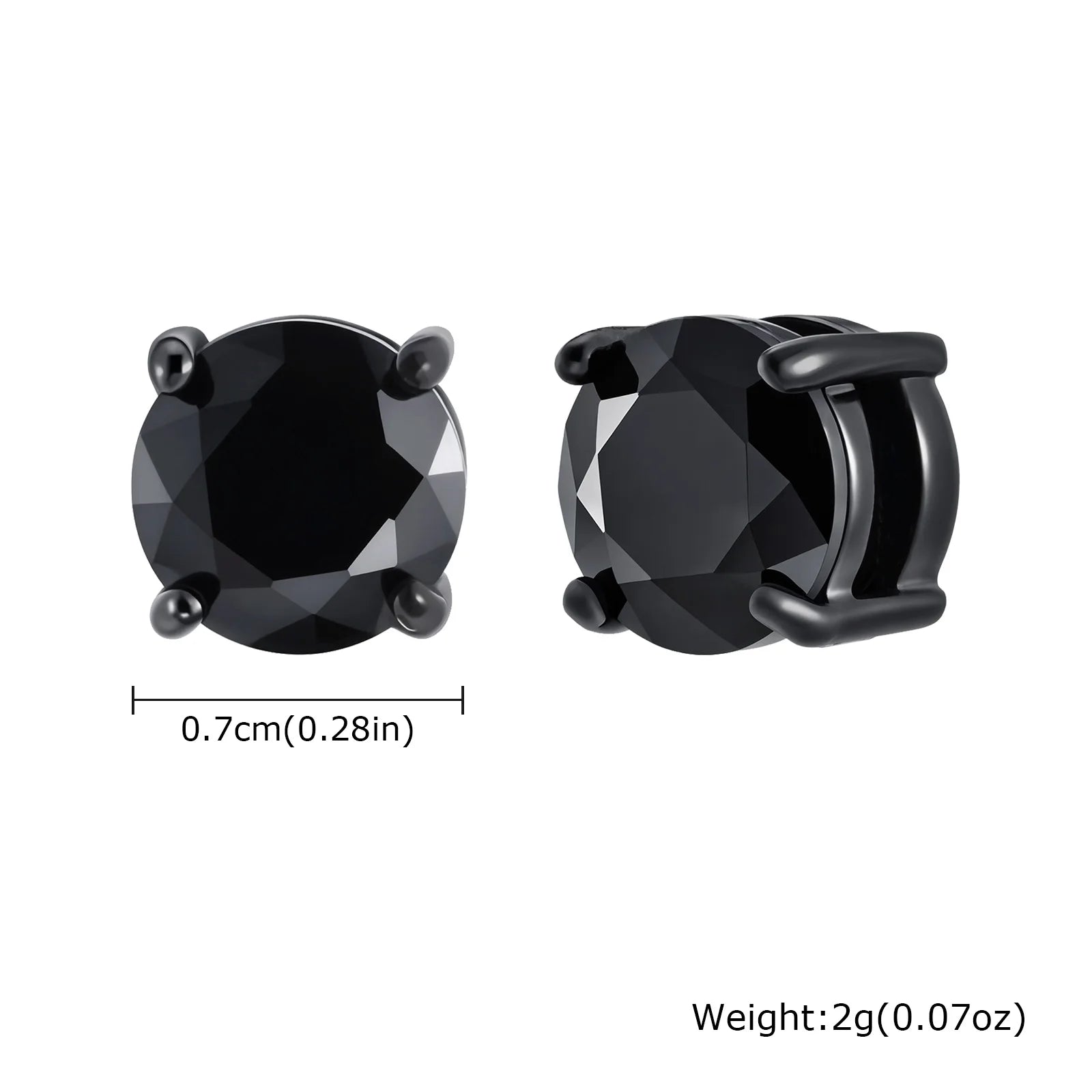 Punk Round Magnetic Zircon Stainless Steel Clip Earrings