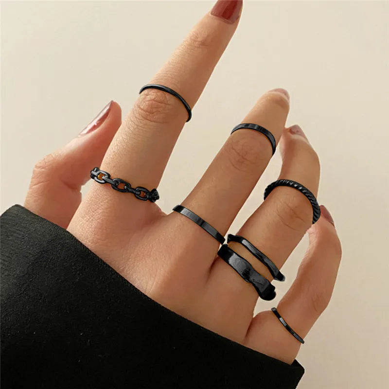 Cubic Zirconia Silver Crystal Rings Set for Women