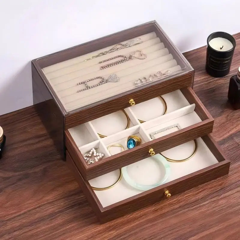 Multi-layer Wooden Jewelry Box