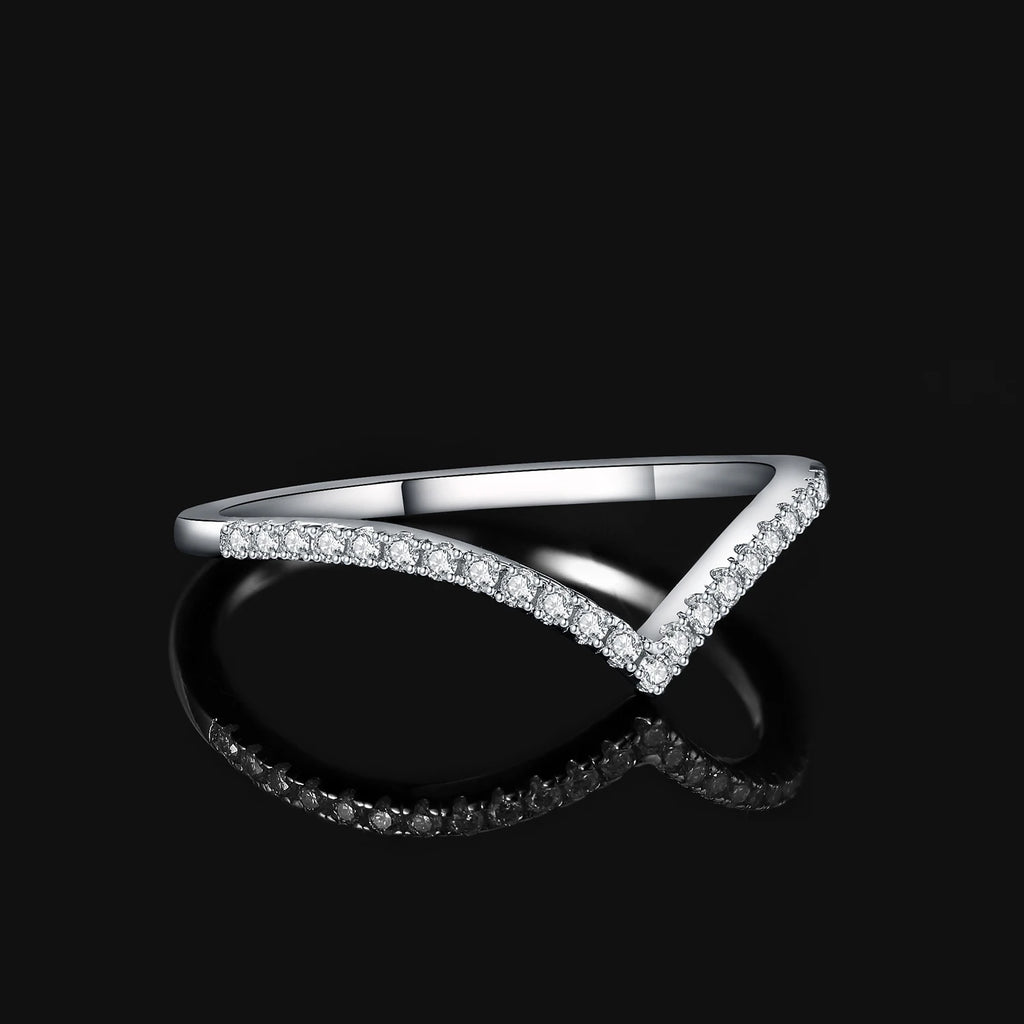Moissanite D Color Round Cut Wedding Ring 925 Sterling Silver