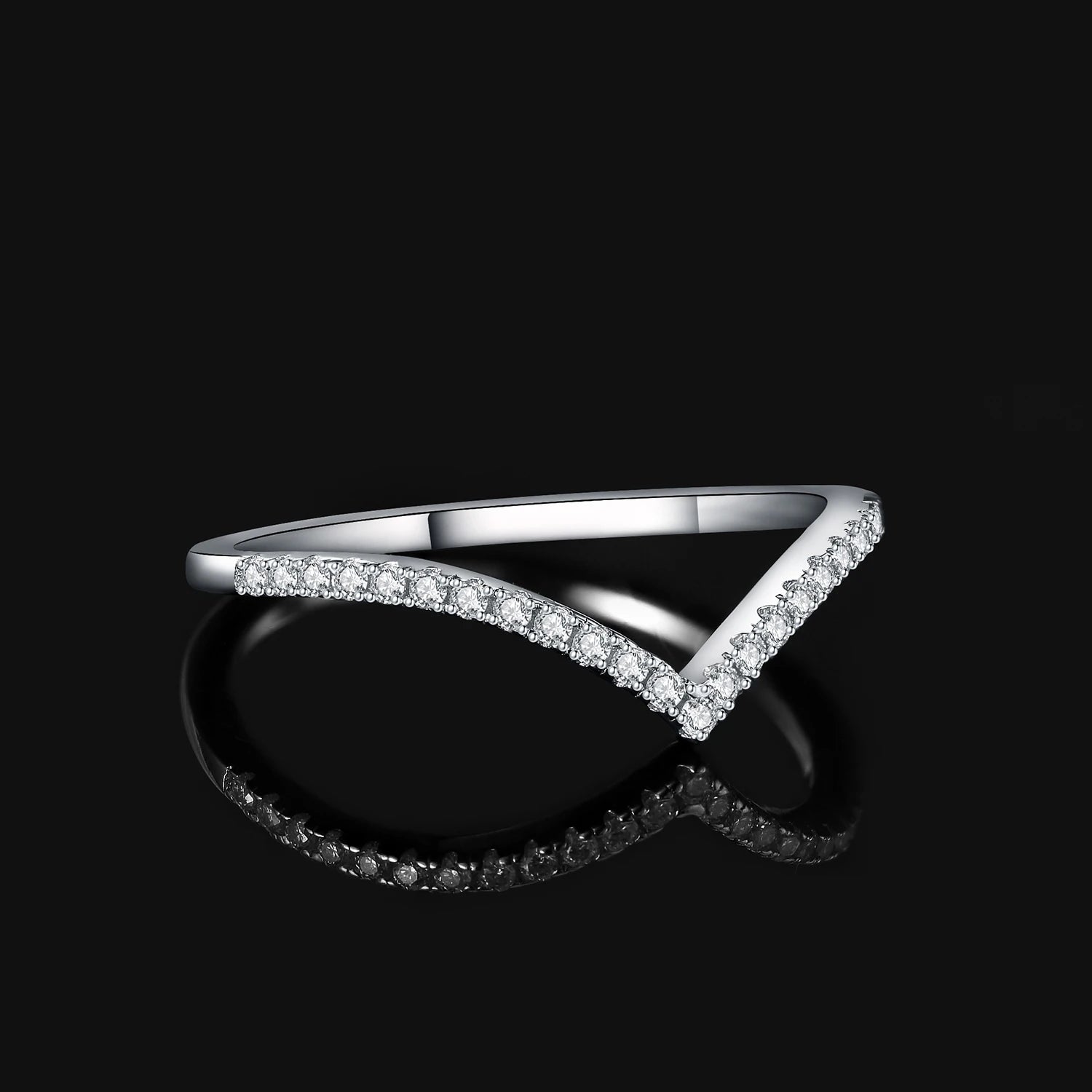 Moissanite D Color Round Cut Wedding Ring 925 Sterling Silver