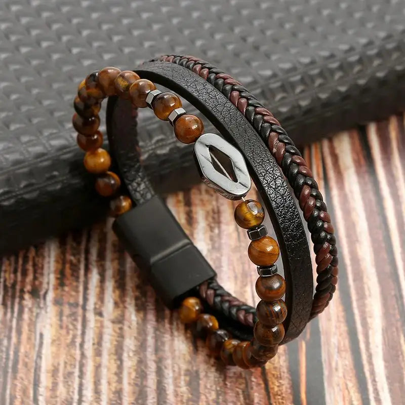 Leather Multi-layer Charm Bracelet for Women
