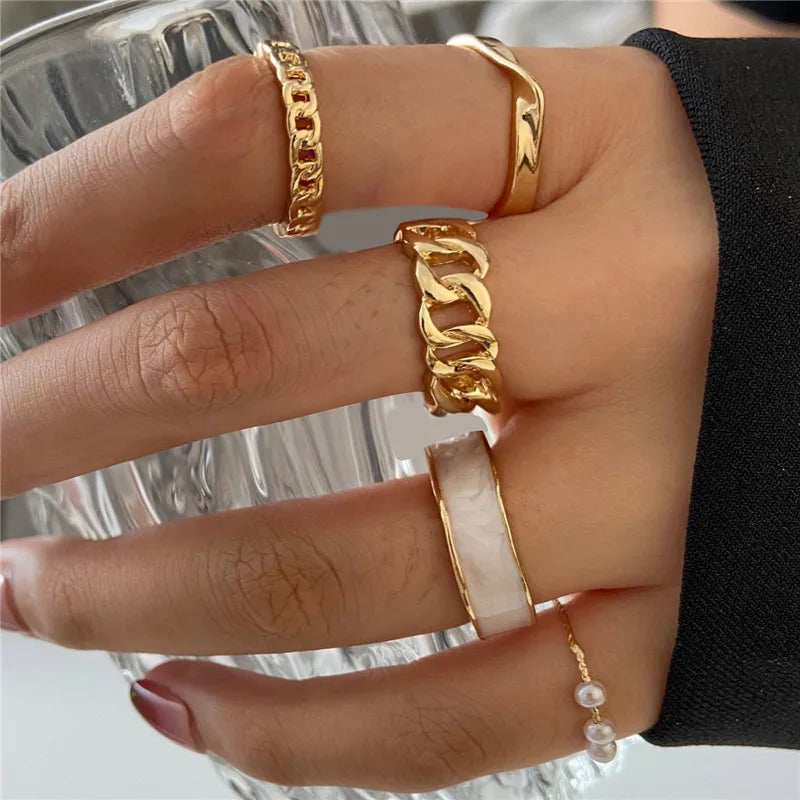 Cubic Zirconia Silver Crystal Rings Set for Women