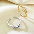 Sun and Moon Adjustable Ring Fashion Jewelry Gift