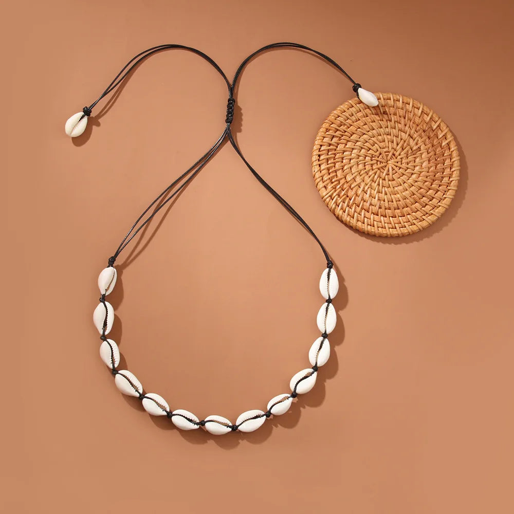 Turquoise Bohemian Choker Necklace with Shells for Women
