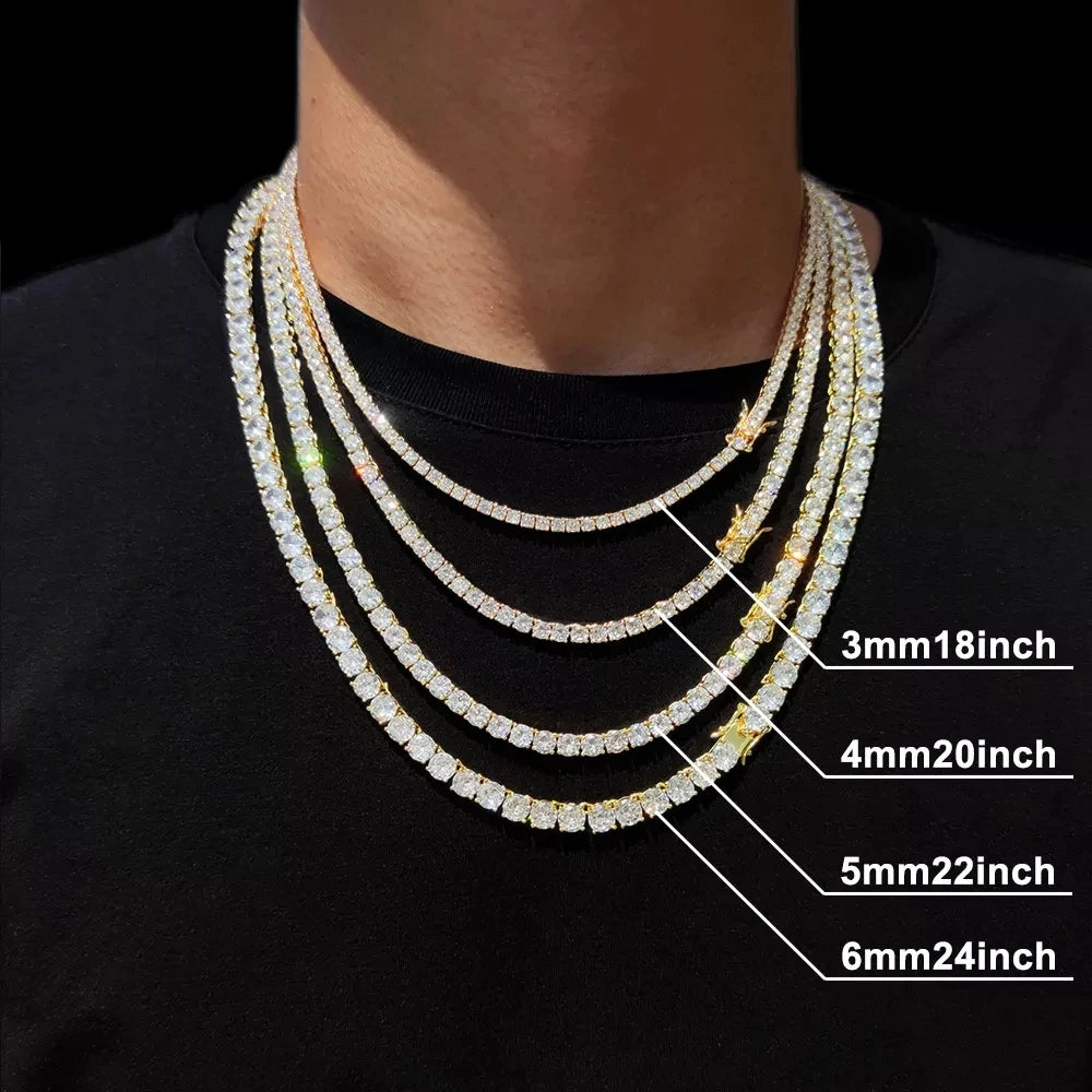 Cubic Zirconia Tennis Chain Necklace by Alinoya