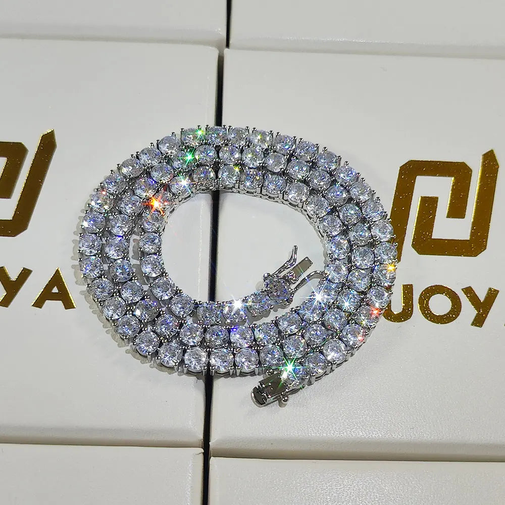 Cubic Zirconia Tennis Chain Necklace by Alinoya